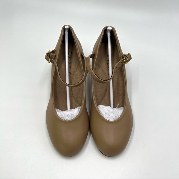 Capezio Jr. Footlight 550 550X Caramel‎ Character Dance Shoes Big Girls Kids 3 - Picture 4 of 15